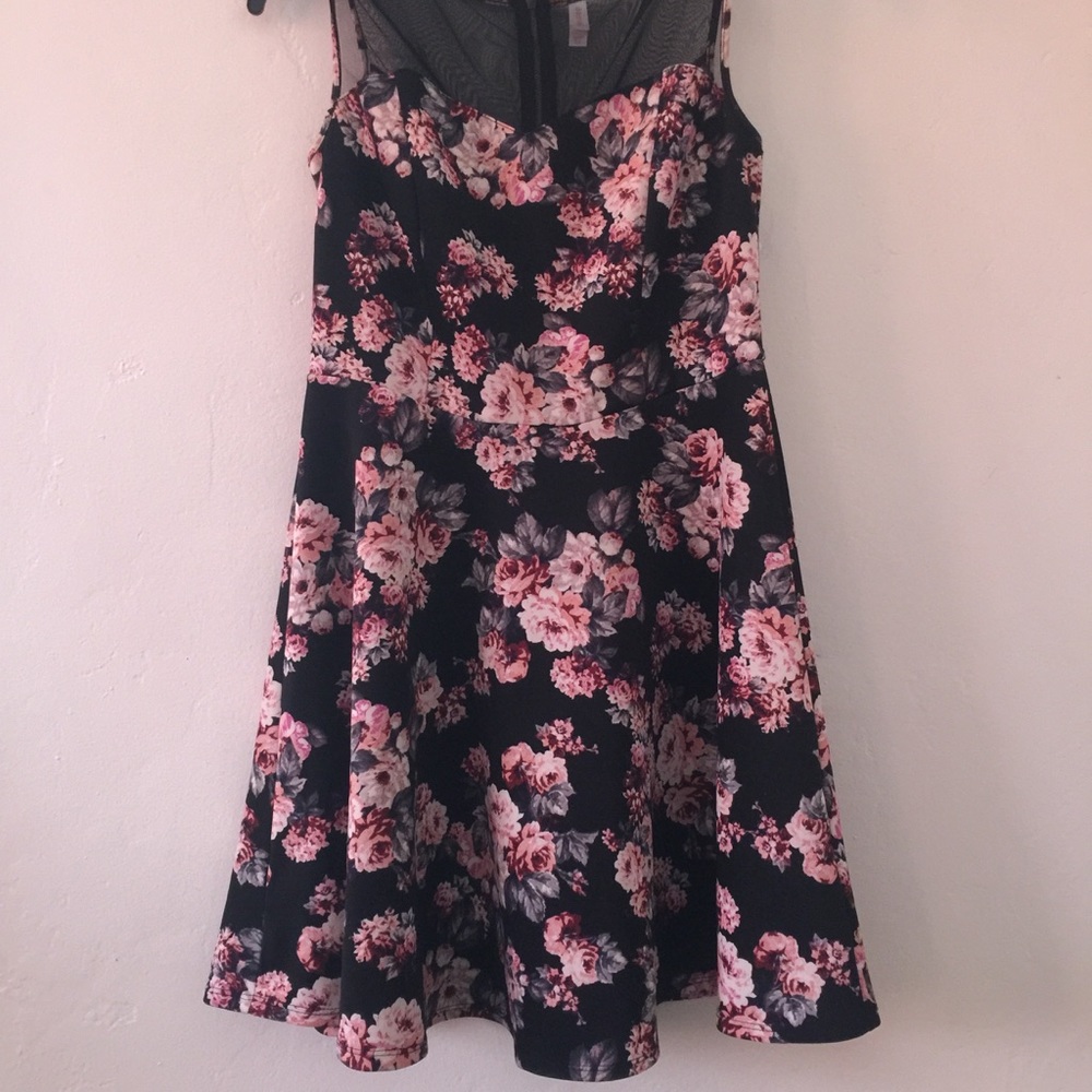 Black floral dress